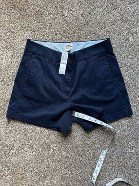 J. Crew Navy Blue Chino Shorts Size 4 NWT
